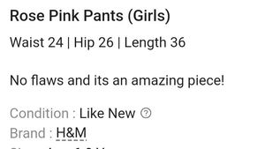 H &amp;M Pink Straight Leg Pants..
