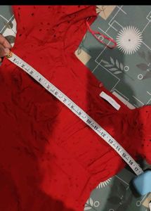 Mango Red Off-Shoulder Mini Dress