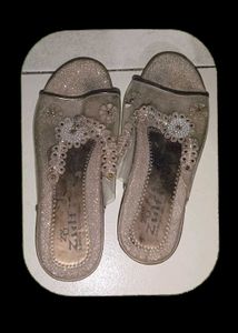 Sparkly Embellished Slip-on Sandals