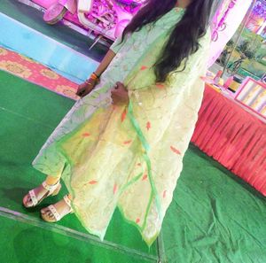 Straight Green Kurta With Dupta
