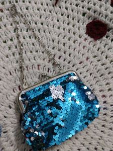 Sparkling Sequin mini coin and lipppie Clutch