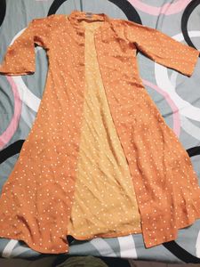 Orange Polka Dot Maxi Dress