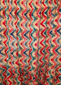 Vibrant Zigzag Print Kurta, long Full flared lengt
