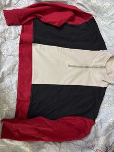 Colorblock Quarter Zip Cropped Sweatshirt