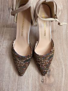 Embellished Pointed Toe Heels