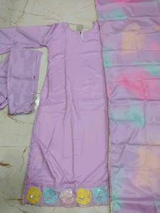 Light Purple Kurta Set with Dupatta 3pc L