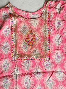 Pink Printed Kurta
