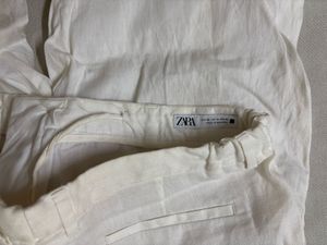 Zara Men's White Linen Pants