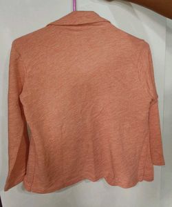 Peach Knit Cardigan.