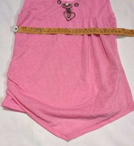 Pink Textured Kurta with Heart Charm Designer pie