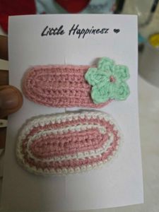 Handmade Crochet Hair Clips Set