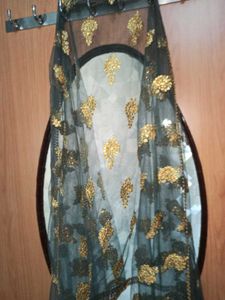 Sparkling Black Dupatta with Sequins 2psc