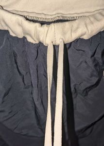 Blue Athletic Pants with White Stripes