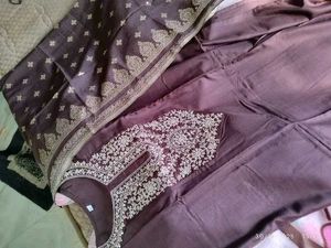 Elegant Brown Embroidered Kurta Set
