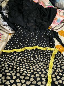 Stylish Black Dress with Heart Print