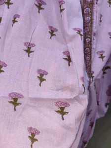 Lilac Floral Print Kurta Set