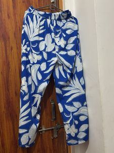 Dressberry Blue Floral Wide Leg Pants