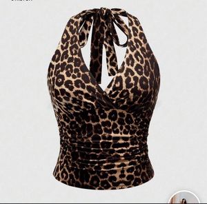 leopard print halter neck top