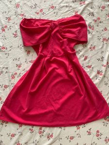 Chic Off-Shoulder Pink Dress