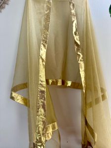 Golden Zari Dupatta with Metallic Border