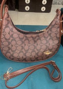 Coach Signature Pattern Hobo Bag