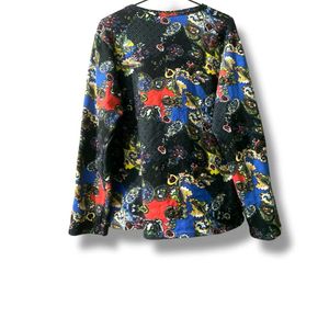 Winter soft Vibrant Paisley Print Long Sleeve Top