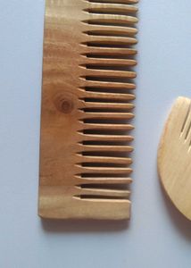 Set of 4 Wooden Neem-Style Hair Combs
