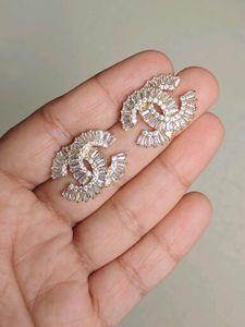 Elegant CC Stud Earrings Big size