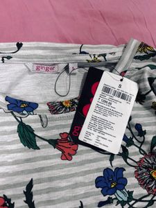 Floral Striped Long Sleeve Top