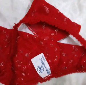 Red Lace Briefs with Sparkle