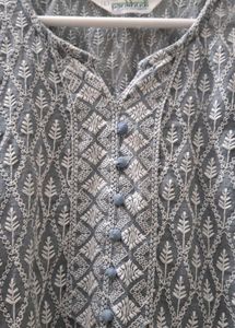 Elegant Grey Printed Kurta