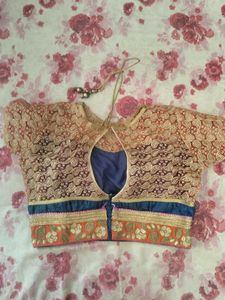 Elegant Blue &amp; Orange Lehenga Set