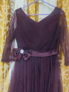 Elegant Plum Net Gown