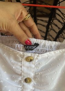 White Sheer Button-Down Top