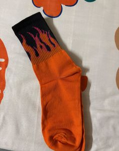 Fire Flame Pattern Crew Socks