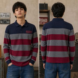 Roadster Striped Long Sleeve Polo Shirt