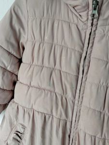 Pink Puffer Coat with Sherpa Hood