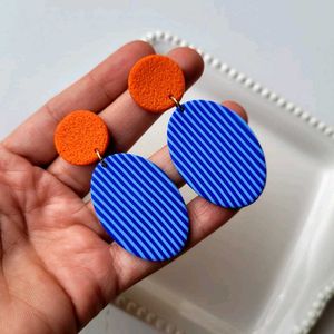 Bold Striped Oval Earrings