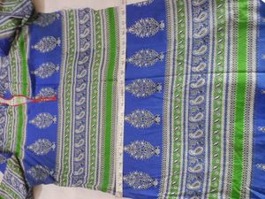 Blue &amp; Green Printed Cotton Kurta