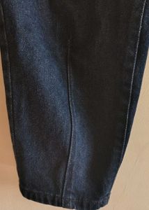 Dark Denim Paperbag Waist Pants