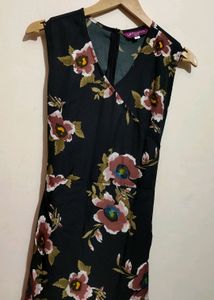 Black Dress Floral Print For Girl Or Woman 30 Bust