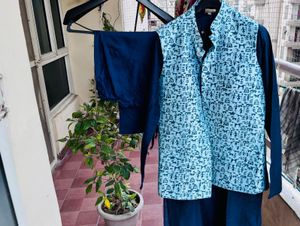 Men’s Kurta Set with Nehru Jacket