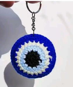 Evil Eye Crochet Keychain