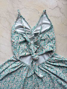 Cute Floral Print Mini Dress