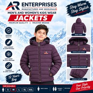 Kids Purple Puffer Jacket