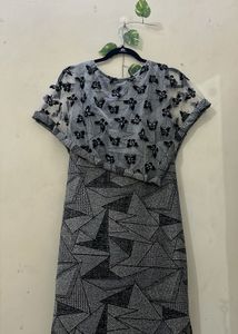 Grey Butterfly Cape Overlay Mini Dress | Party Wea