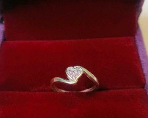Heart Shape Gemstone Ring pure silver