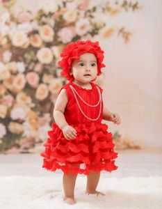 Adorable Red Baby Girl Dress Set