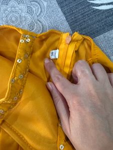 Yellow Sequined Kurta plazzo Set with Dupatta