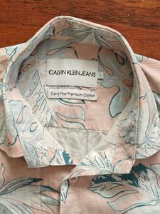 Men's Short Sleeve Leaf Print Shirt